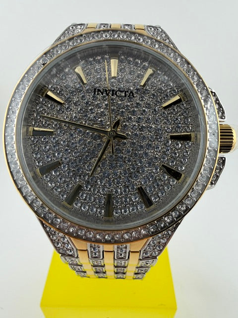 50301-Invicta Celestial Mens Watch with a Pave Crystal Dial and Bezel With Gold Trim