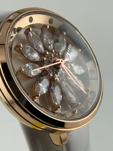 70360-Invicta Celestial Lady 34 mm w/Spinning Jeweled Dial White Band
