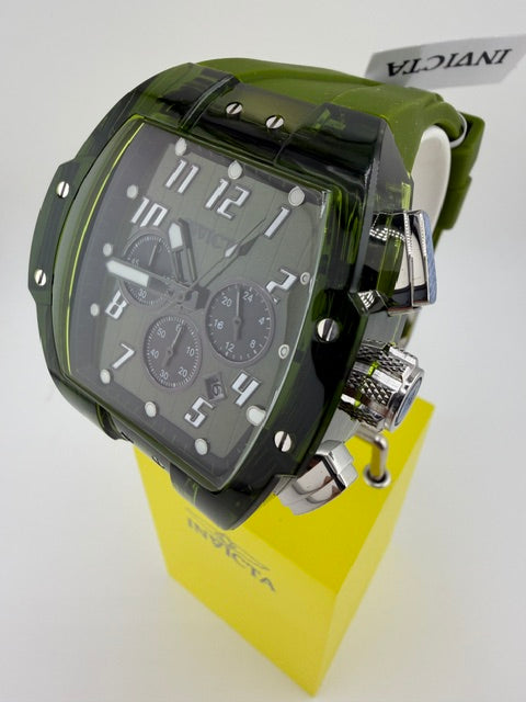 49980-Invicta S1 Rally Vortcie Green Quartz Chronograph Tonneau