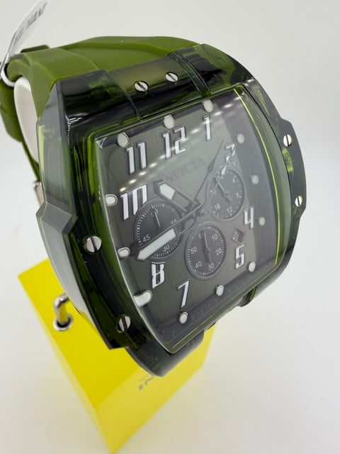 49980-Invicta S1 Rally Vortcie Green Quartz Chronograph Tonneau