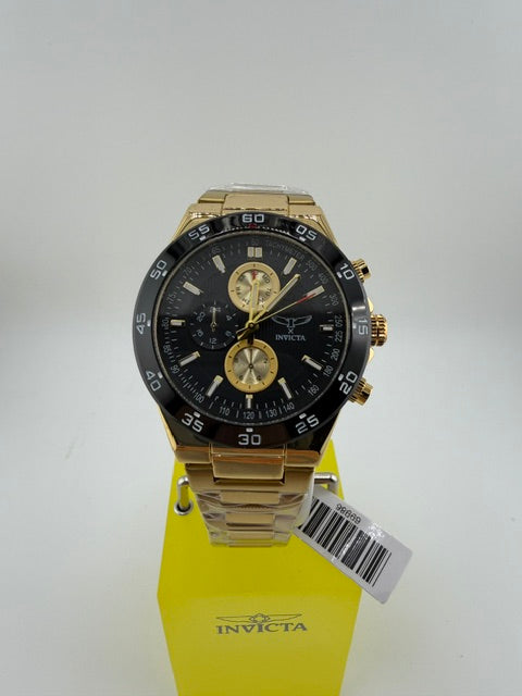 69984-Invicta S1 Rally Men's Watch Gold W/Black Dial and Black Bezel