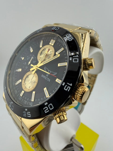 69984-Invicta S1 Rally Men's Watch Gold W/Black Dial and Black Bezel