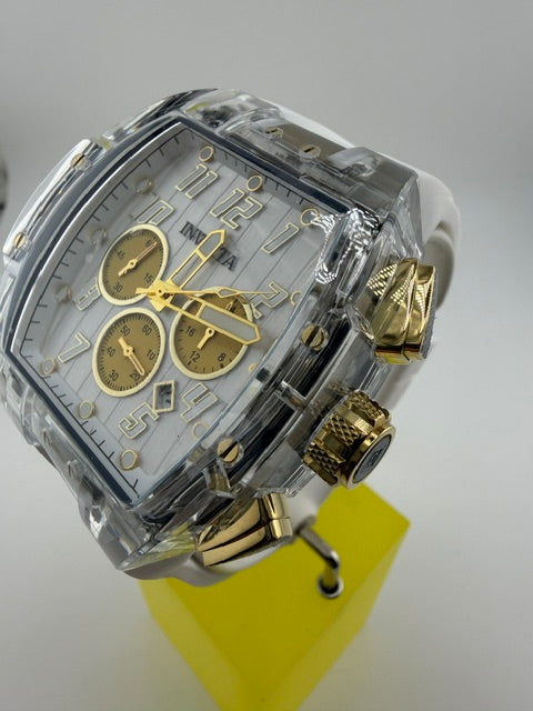 49983-Invicta S1 Rally Vortcie White Quartz Chronograph Tonneau