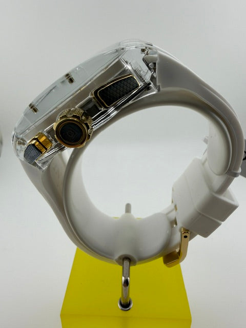 49983-Invicta S1 Rally Vortcie White Quartz Chronograph Tonneau