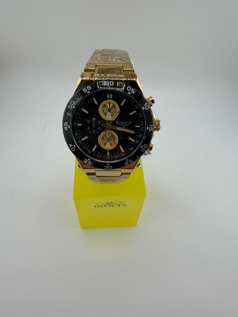 69986-Invicta S1 Rally Mens Watch Gold W/ Black Dial 43MM