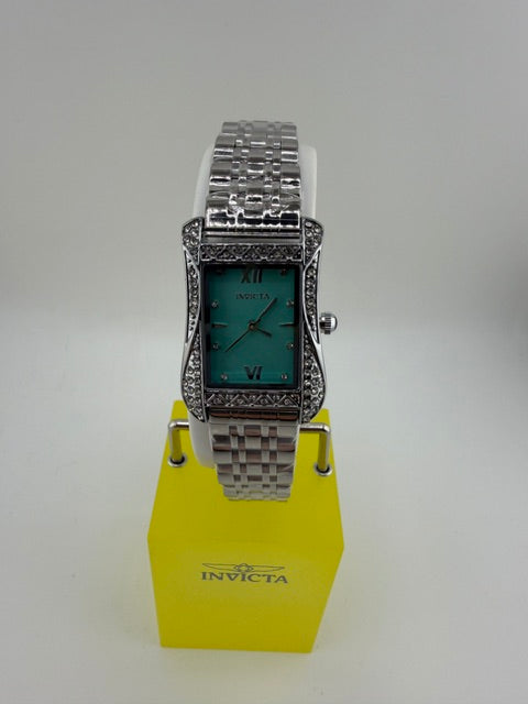 69280-Invicta Wildflower Petal Womens Watch-SilverW Teal Rectangle Dial