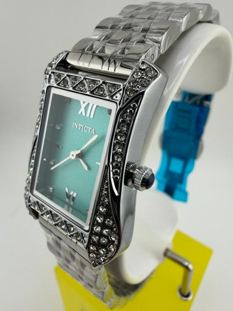 69280-Invicta Wildflower Petal Womens Watch-SilverW Teal Rectangle Dial