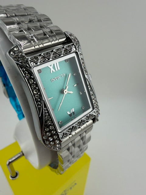 69280-Invicta Wildflower Petal Womens Watch-SilverW Teal Rectangle Dial