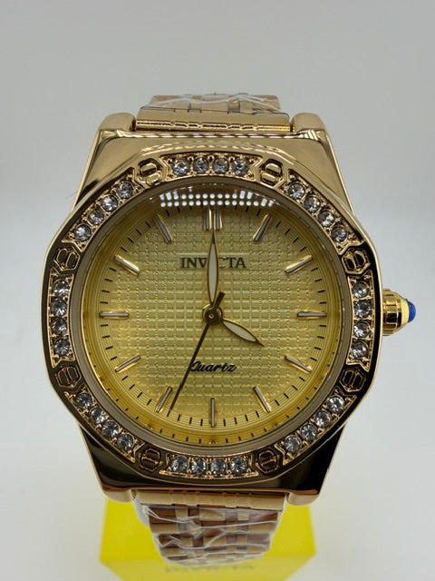 69367-Invicta Wildflower Womens Watch-Gold Band W/Gold Jeweled Bezel
