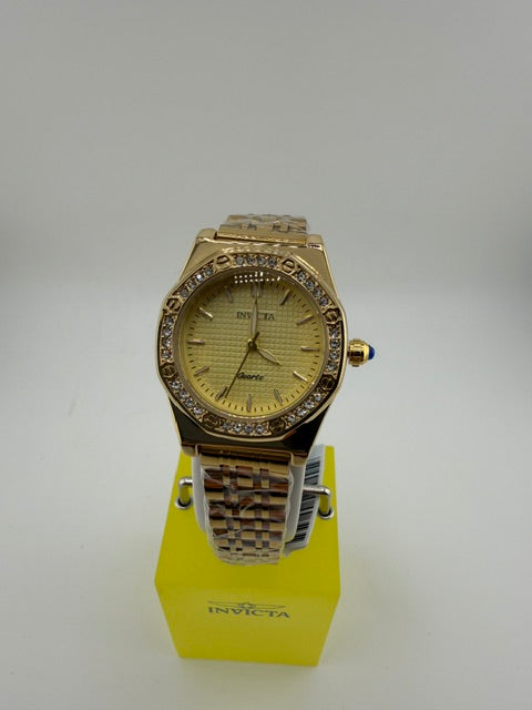 69367-Invicta Wildflower Womens Watch-Gold Band W/Gold Jeweled Bezel
