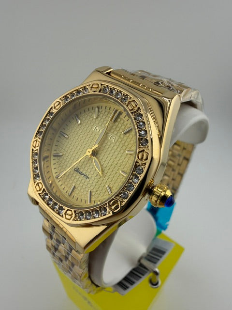 69367-Invicta Wildflower Womens Watch-Gold Band W/Gold Jeweled Bezel