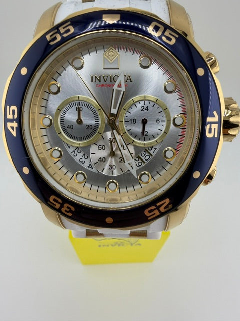 20293- Invicta ro Diver Scuba 48mm Men's Watch White W/Silver Dial Blue Bezel