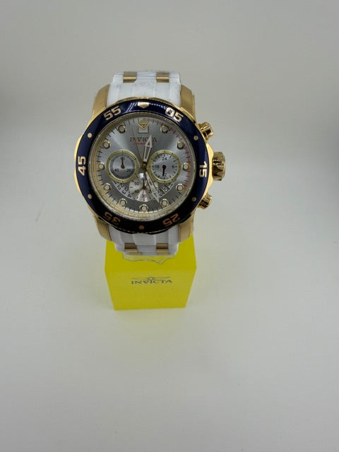 20293- Invicta ro Diver Scuba 48mm Men's Watch White W/Silver Dial Blue Bezel