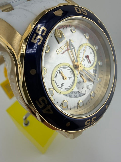 20293- Invicta ro Diver Scuba 48mm Men's Watch White W/Silver Dial Blue Bezel