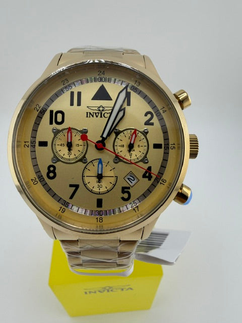 69564- Invicta Chase Durer Mens 42 MM Watch Gold W/Gold Dial Dial