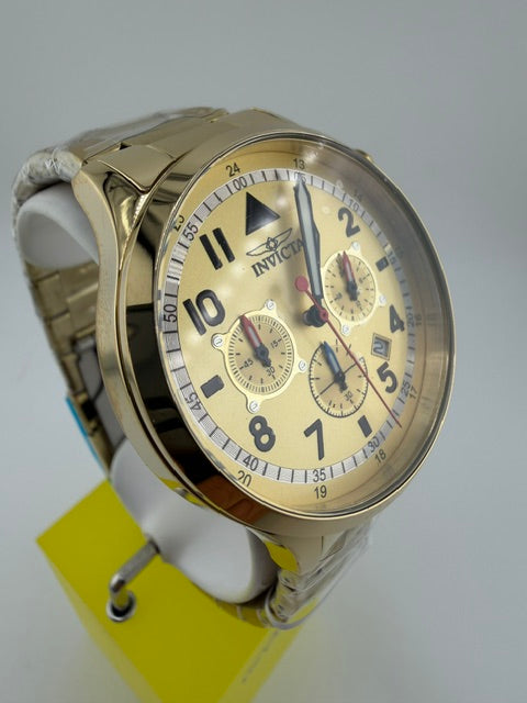69564- Invicta Chase Durer Mens 42 MM Watch Gold W/Gold Dial Dial