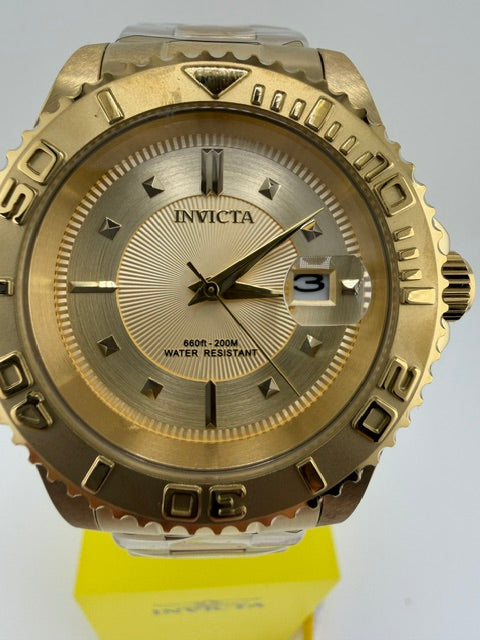 50397-Invicta Pro Diver Gold Tone, With Gold Dial Luminous hand Rotating Bezel and Date