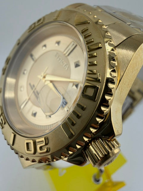 50397-Invicta Pro Diver Gold Tone, With Gold Dial Luminous hand Rotating Bezel and Date