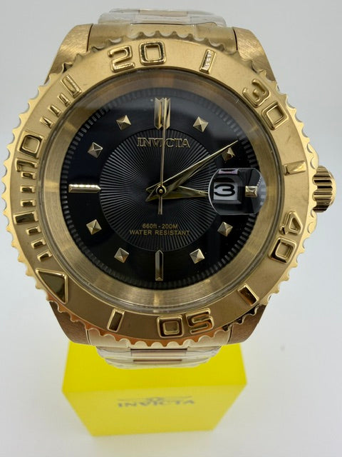 50398-Invicta Pro Diver Gold Tone, With Black Dial Luminous hand Rotating Bezel and Date