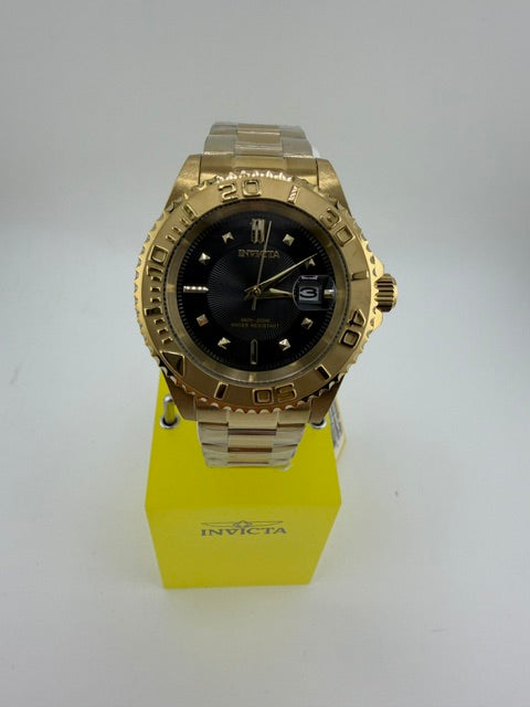 50398-Invicta Pro Diver Gold Tone, With Black Dial Luminous hand Rotating Bezel and Date