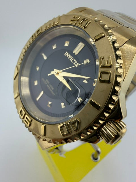 50398-Invicta Pro Diver Gold Tone, With Black Dial Luminous hand Rotating Bezel and Date