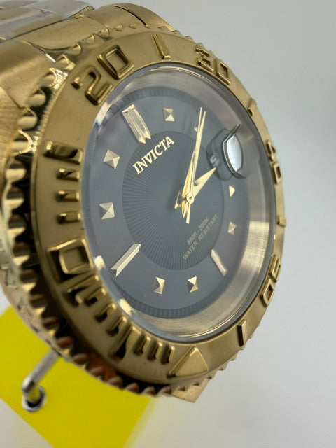 50398-Invicta Pro Diver Gold Tone, With Black Dial Luminous hand Rotating Bezel and Date