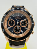 38756-Invicta Lady Angel Chronograph Black W/ Black Dial nd Rose Gold Bezel