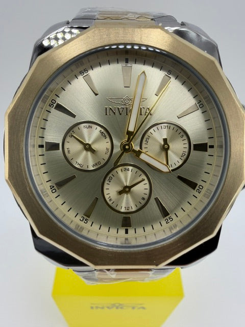 46846-Invicta Speedway Multifunction Two Tone W/Gold Face