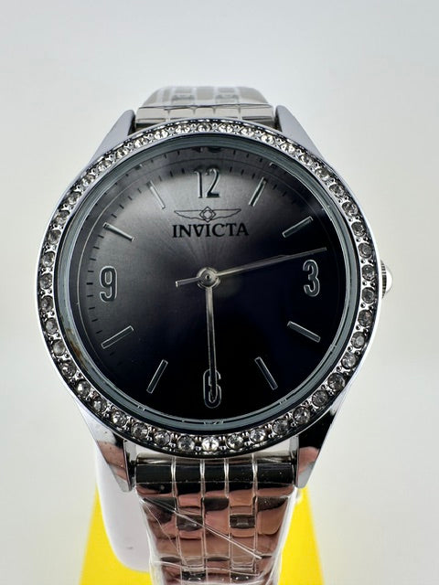 70454 - Invicta Celestial  Lady 30mm Silver Tone Case Black+White Metal Dial Silver Band SD-006 Quartz #2