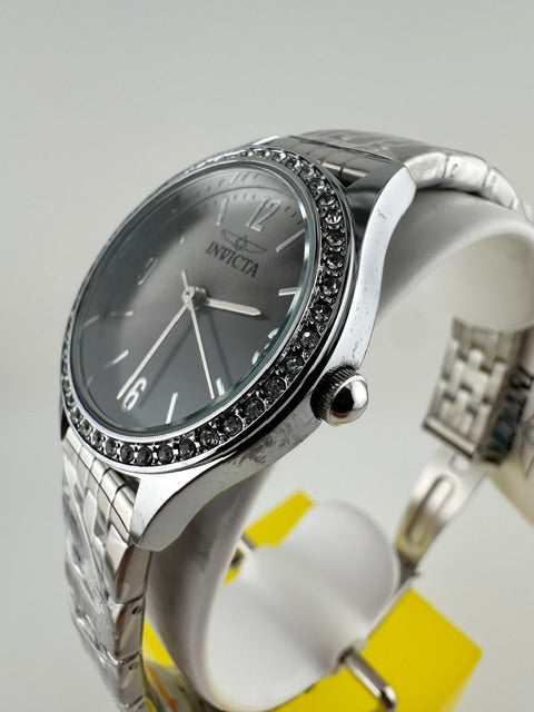 70454 - Invicta Celestial  Lady 30mm Silver Tone Case Black+White Metal Dial Silver Band SD-006 Quartz #2