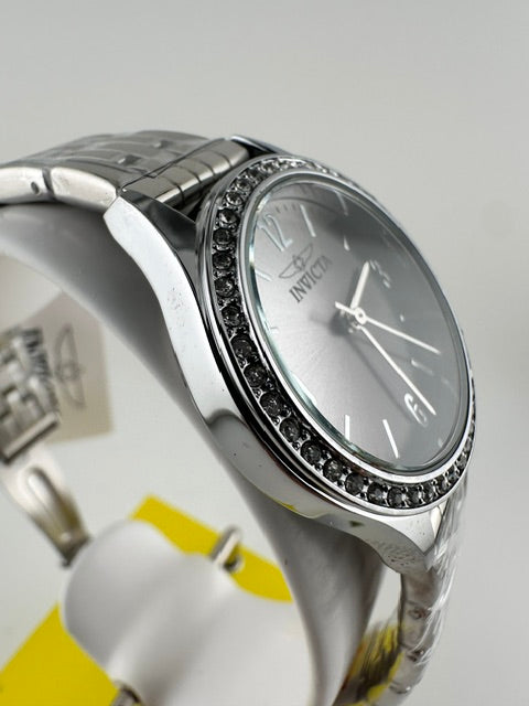 70454 - Invicta Celestial  Lady 30mm Silver Tone Case Black+White Metal Dial Silver Band SD-006 Quartz #2