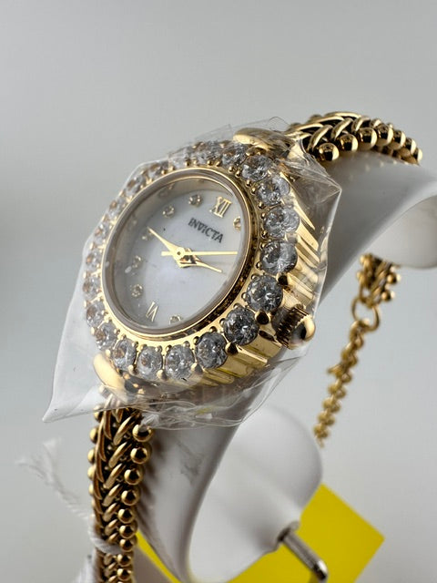 70417 - Invicta Angel  Lady 24.8mm Gold Tone Case Gold Metal Dial Gold Band SD-006 Quartz #2