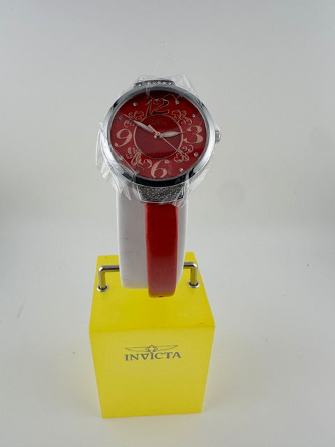 70335 - Invicta Celestial  Lady 33mm Silver Tone Case Red Metal Dial Red Band SD-006 Quartz #12