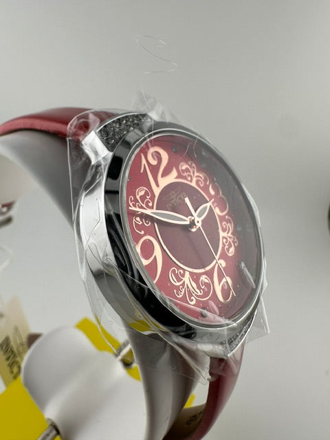 70335 - Invicta Celestial  Lady 33mm Silver Tone Case Red Metal Dial Red Band SD-006 Quartz #12