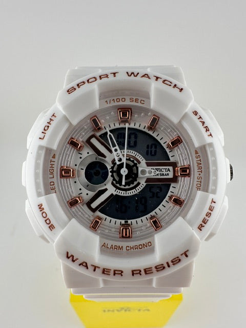 70323 - Invicta Celestial  Lady 44mm Black Tone Case White Metal Dial White Band Electronic and SD-006 Digital and Quartz #1