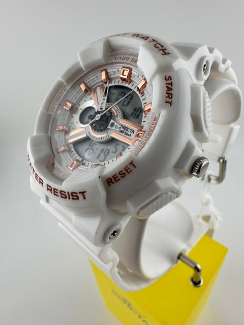 70323 - Invicta Celestial  Lady 44mm Black Tone Case White Metal Dial White Band Electronic and SD-006 Digital and Quartz #1