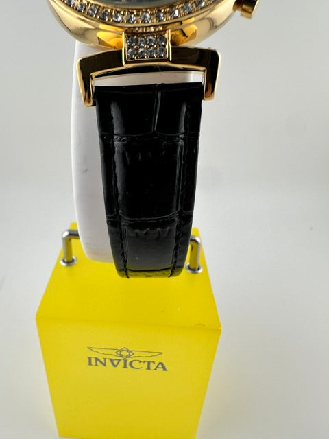 70366 - Invicta Celestial  Lady 38mm Gold Tone Case Black Metal Dial Black Band SD-007 Quartz #5