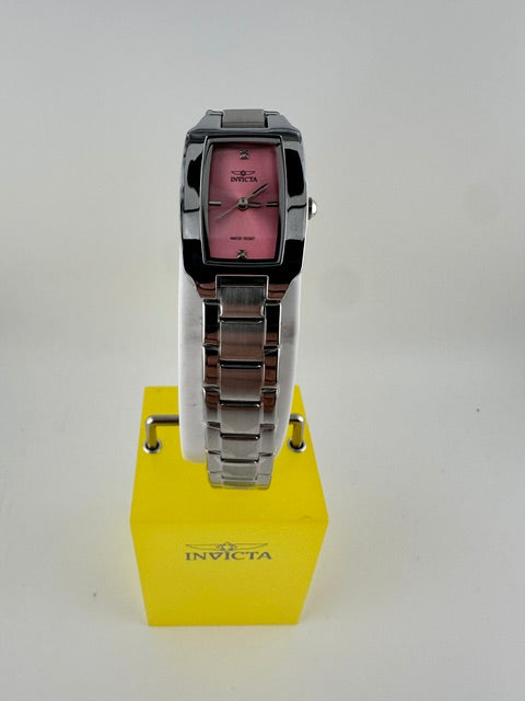 70238 - Invicta Wildflower  Lady 22mm Silver Tone Case Pink Metal Dial Silver Band SD-006 Quartz #2