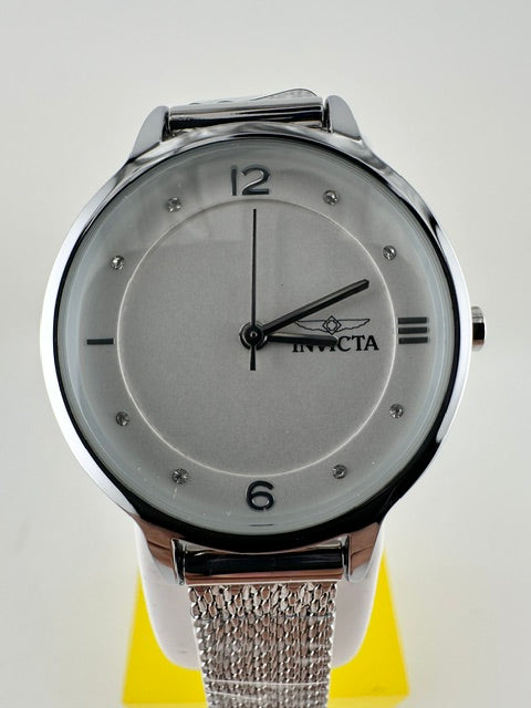 70291 - Invicta Angel  Lady 31mm Silver Tone Case White+Silver Metal Dial Silver Band VJ21C Quartz #2