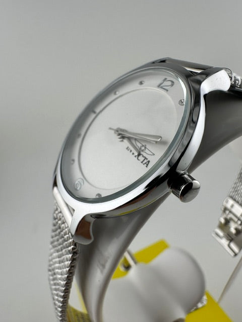 70291 - Invicta Angel  Lady 31mm Silver Tone Case White+Silver Metal Dial Silver Band VJ21C Quartz #2