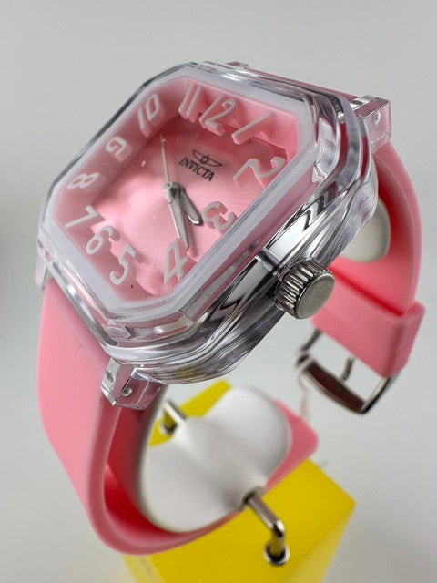 70319 - Invicta Celestial  Lady 39mm Transparent Tone Case Pink Plastic Dial Pink Band SD-006 Quartz #6