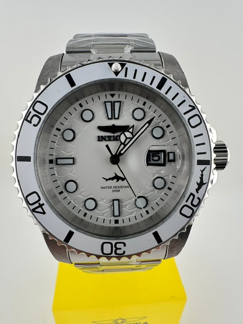 50893 - Invicta Pro Diver Men's Watch 42mm Steel Tone Case White Metal Dial Steel Band PC32 Quartz #21