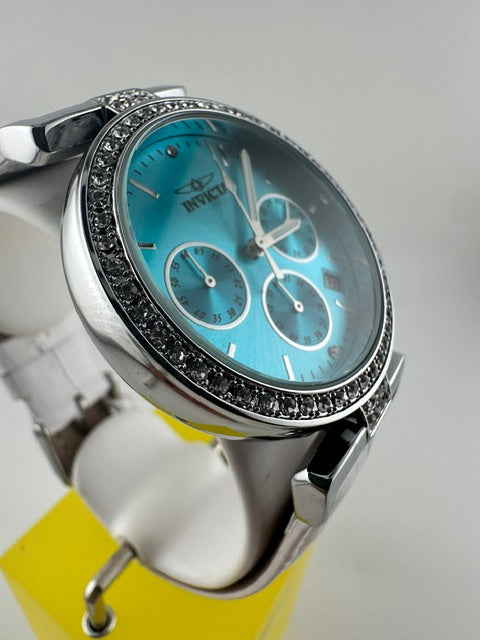 70370 - Invicta Celestial  Lady 38mm Silver Tone Case Blue Metal Dial White Band SD-007 Quartz #6