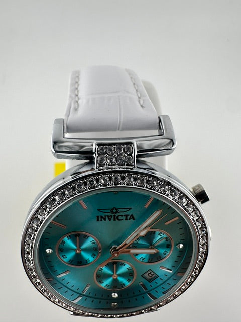70370 - Invicta Celestial  Lady 38mm Silver Tone Case Blue Metal Dial White Band SD-007 Quartz #6