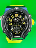 70498 - Invicta S1 Rally  Men 45mm Black and Blue Tone Case Black Metal Dial Yellow Band JX-2804 Automatic #4