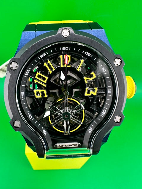 70498 - Invicta S1 Rally  Men 45mm Black and Blue Tone Case Black Metal Dial Yellow Band JX-2804 Automatic #4