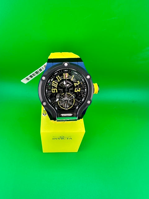 70498 - Invicta S1 Rally  Men 45mm Black and Blue Tone Case Black Metal Dial Yellow Band JX-2804 Automatic #4