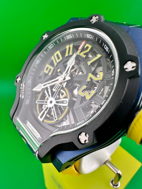 70498 - Invicta S1 Rally  Men 45mm Black and Blue Tone Case Black Metal Dial Yellow Band JX-2804 Automatic #4