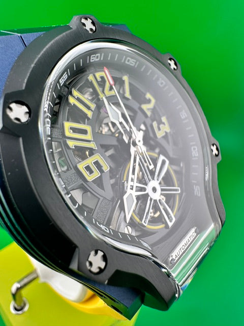 70498 - Invicta S1 Rally  Men 45mm Black and Blue Tone Case Black Metal Dial Yellow Band JX-2804 Automatic #4