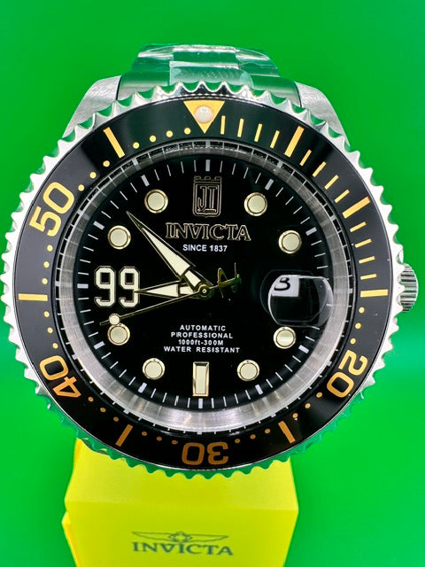 51308-96/99 - Invicta JT Nerovia Automatic Men's Watch - 47mm, Steel Tone Case Black Metal Dial Steel Band NH35A #10